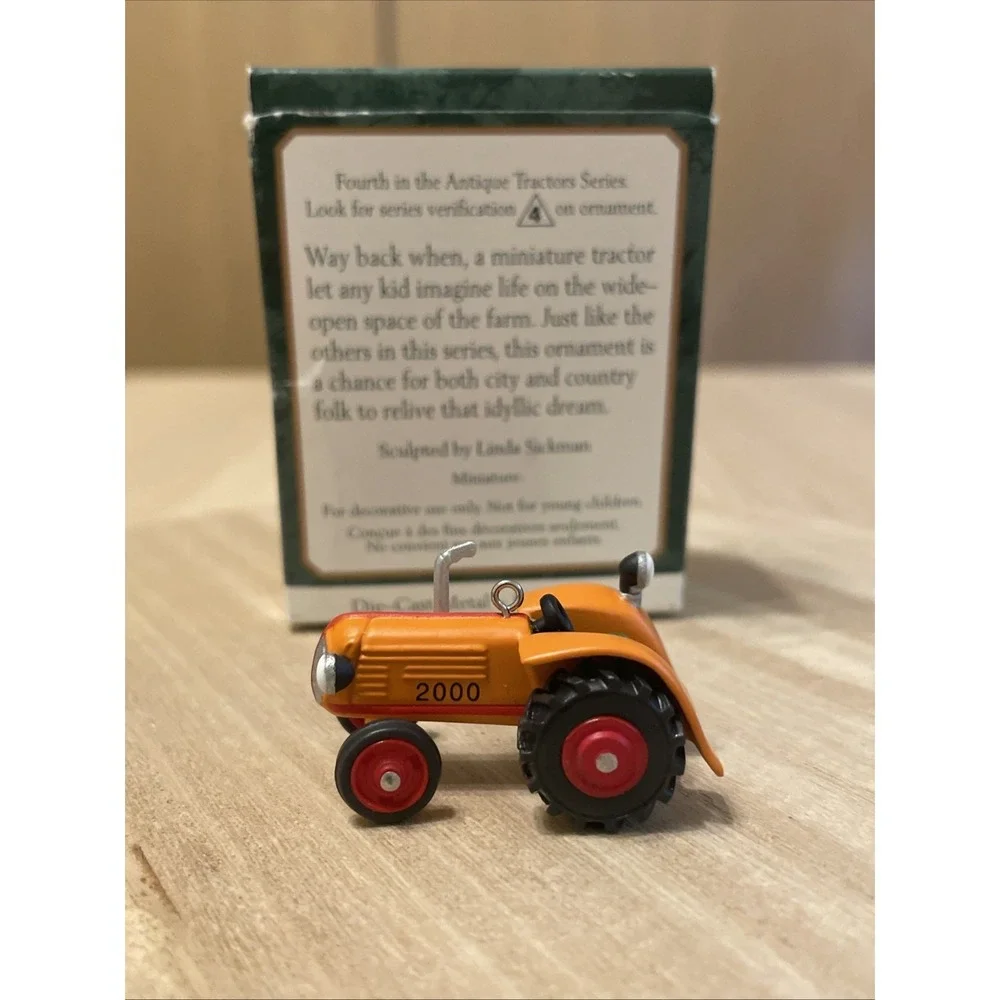 Hallmark Keepsake Miniature Antique Tractor Ornament 2000 Die-Cast Metal w/ Box
